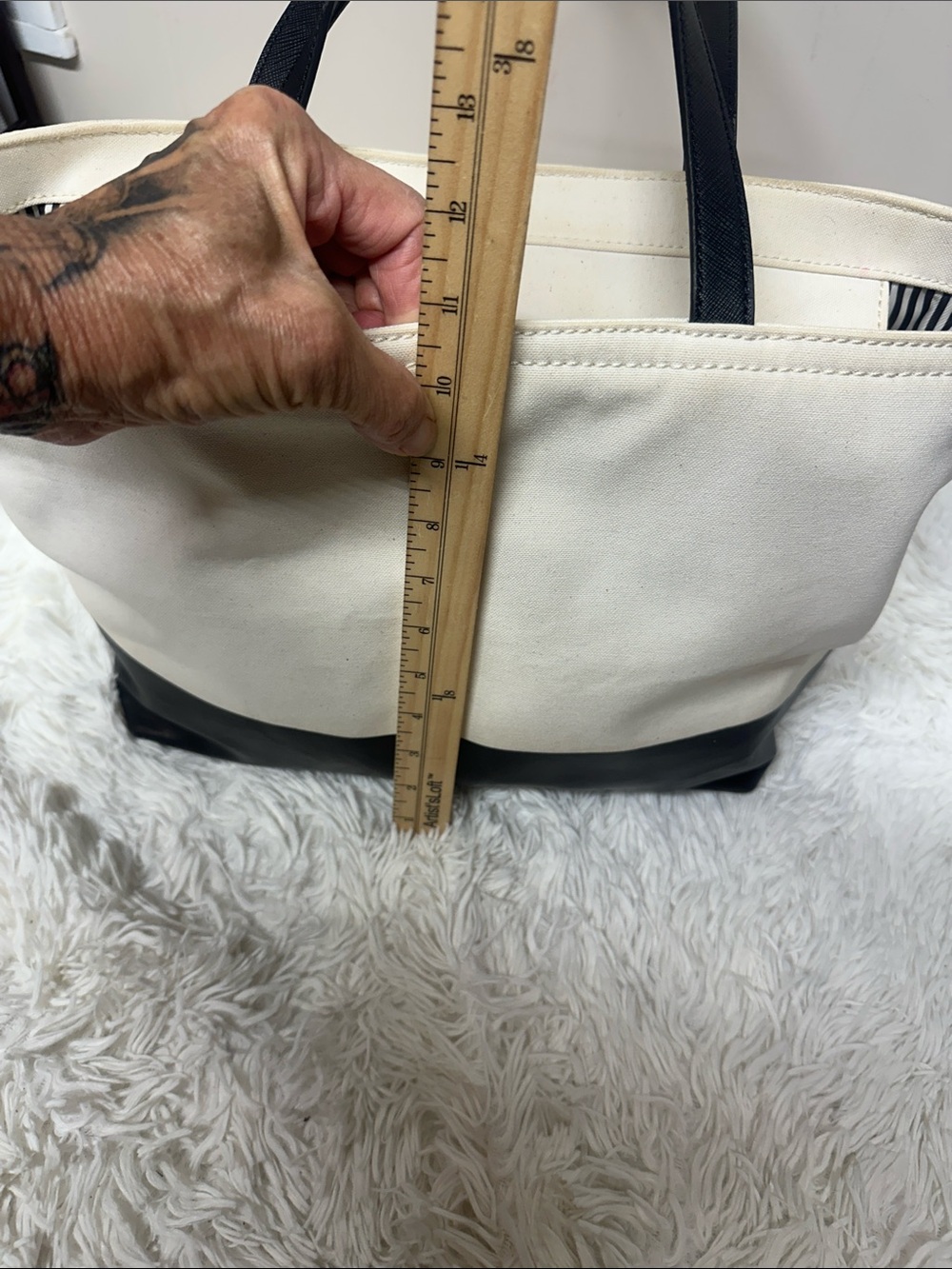 Kate Spade Imagination Monsters Party Francis Tote Bag Canvas Leather - Rare - Picture 9 of 16